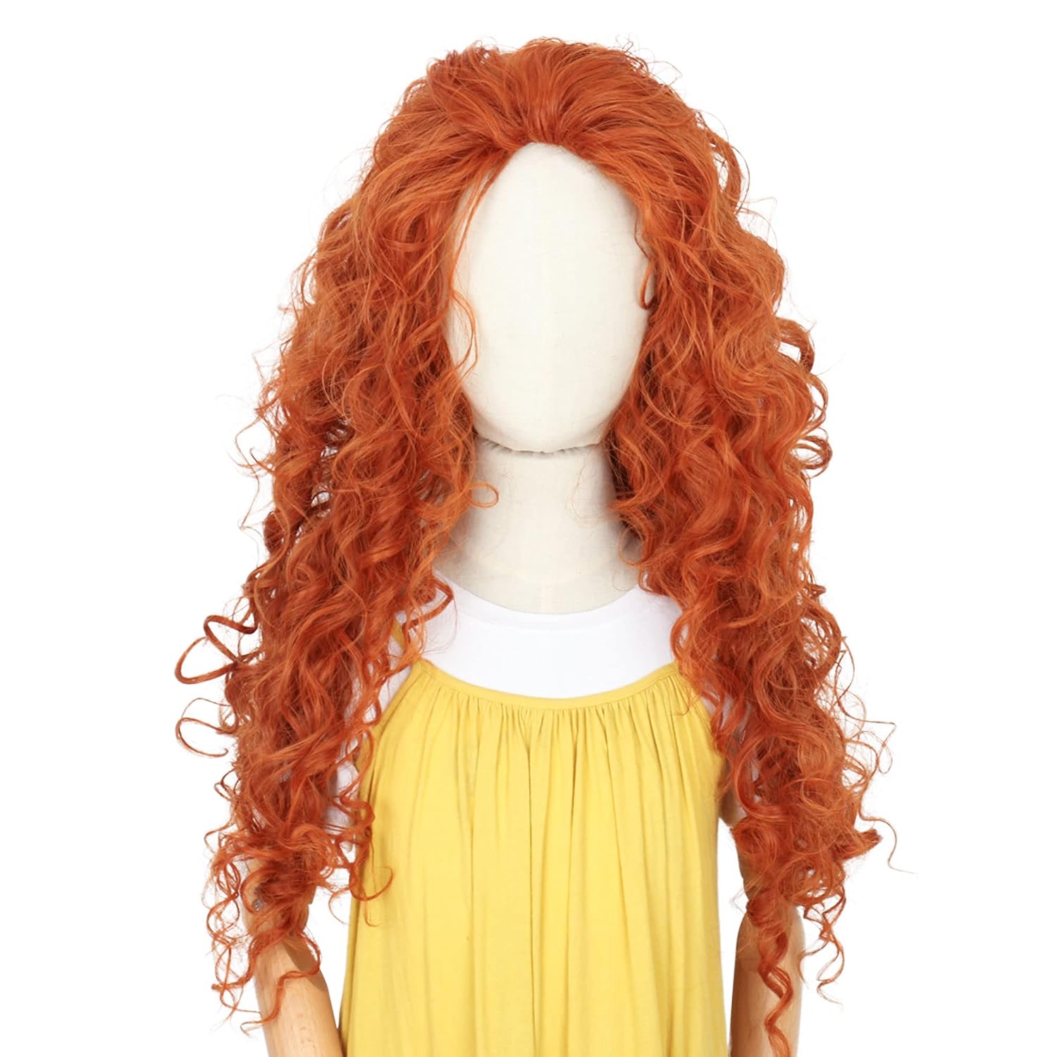Anime Cosplay Orange Hair - Long Orange Curly Hair Cosplay Halloween