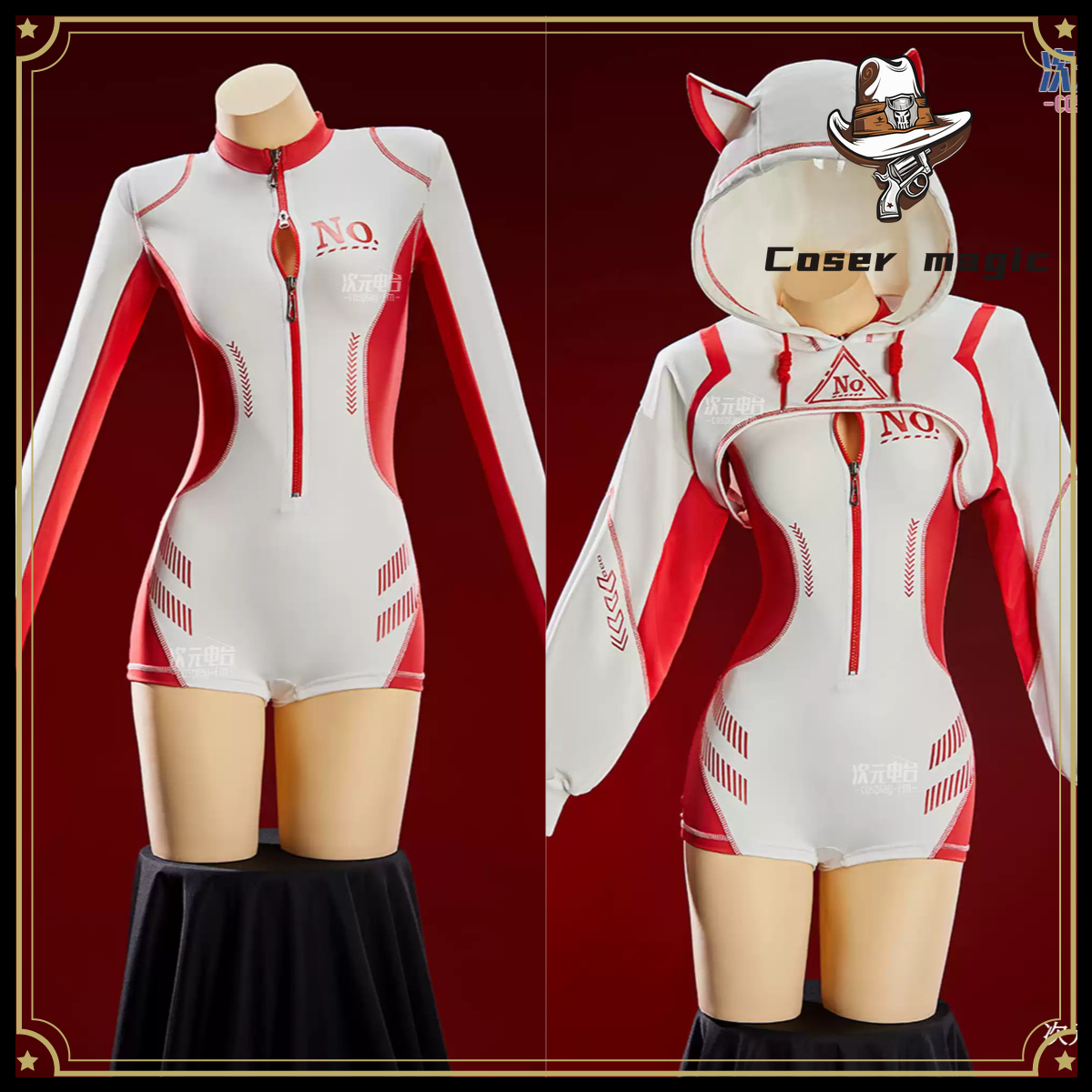Anime Cosplay Characters - Asuka Tech‑wear Sportswear White Cosplay Costume,
