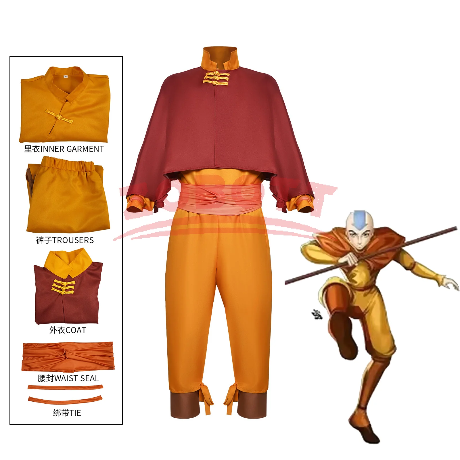Anime Aang Cosplay Costume Edi - Cosplay Avatar Anime review and price