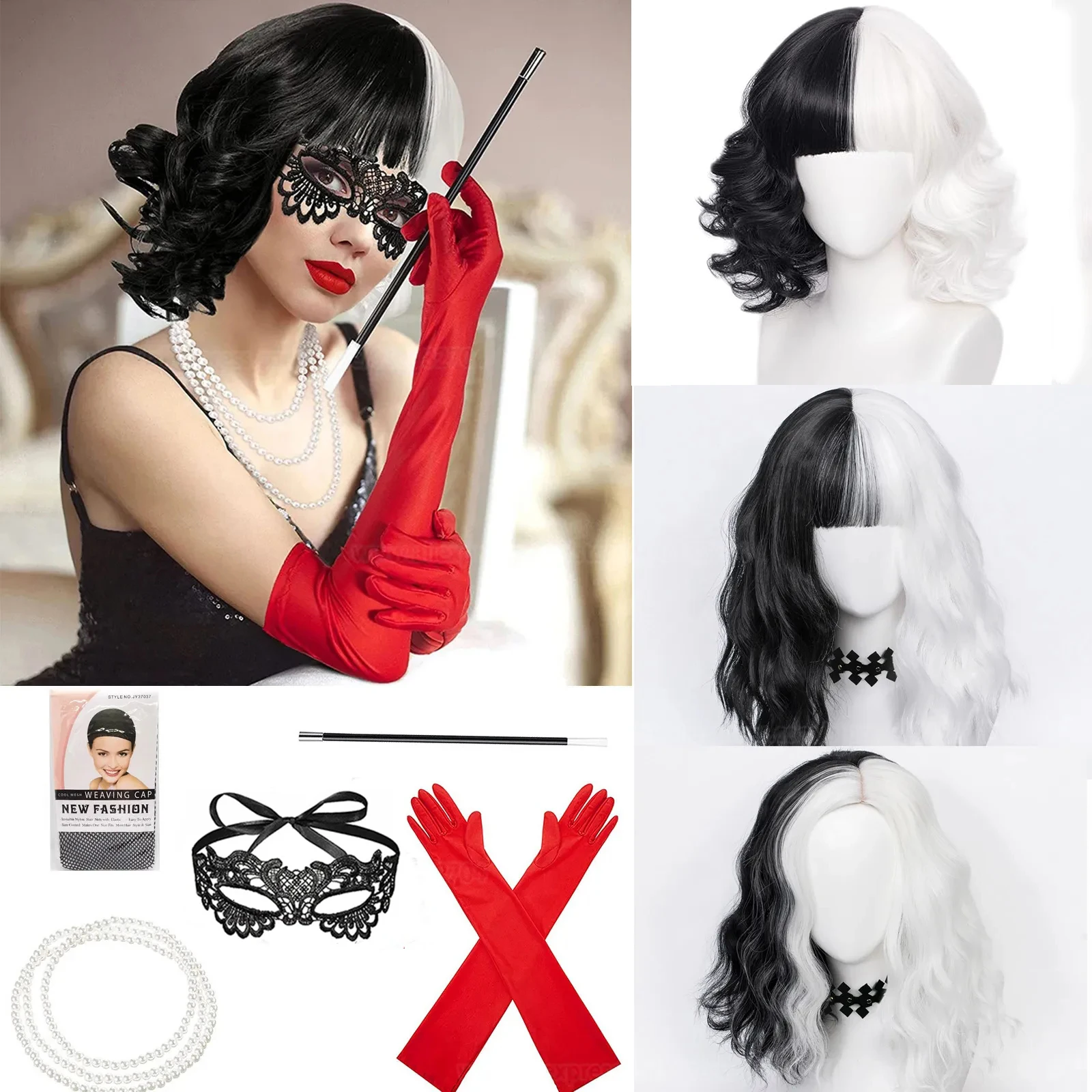 Convention Anime Cruella de Vi - Cosplay Anime White Hair review and price