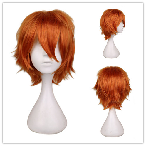 Short Orange Wig for Men Women - Anime Cosplay Orange Hair review and price