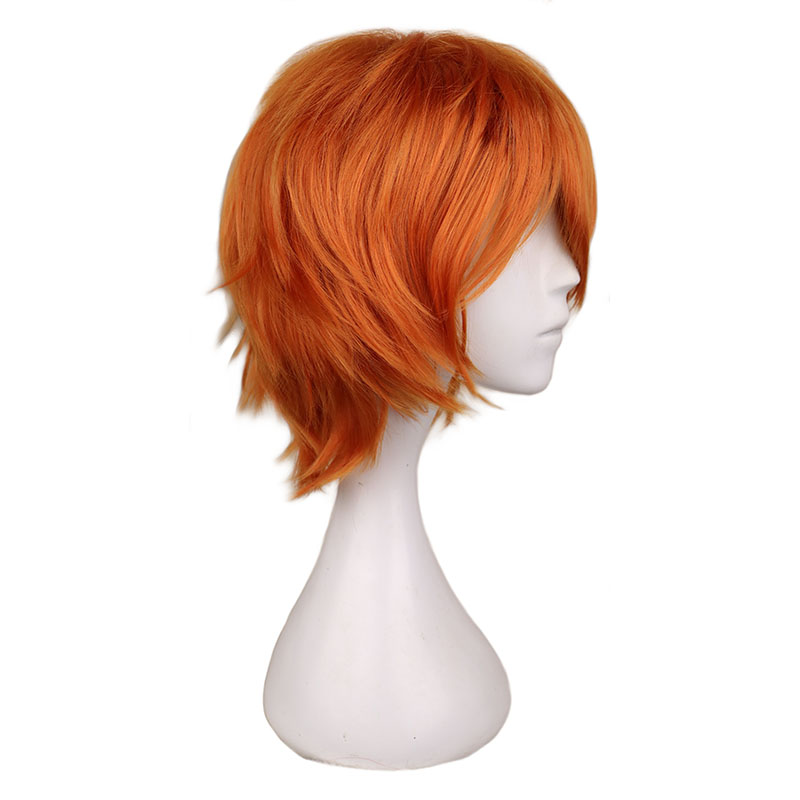 Short Orange Wig for Men Women - Anime Cosplay Orange Hair review and price