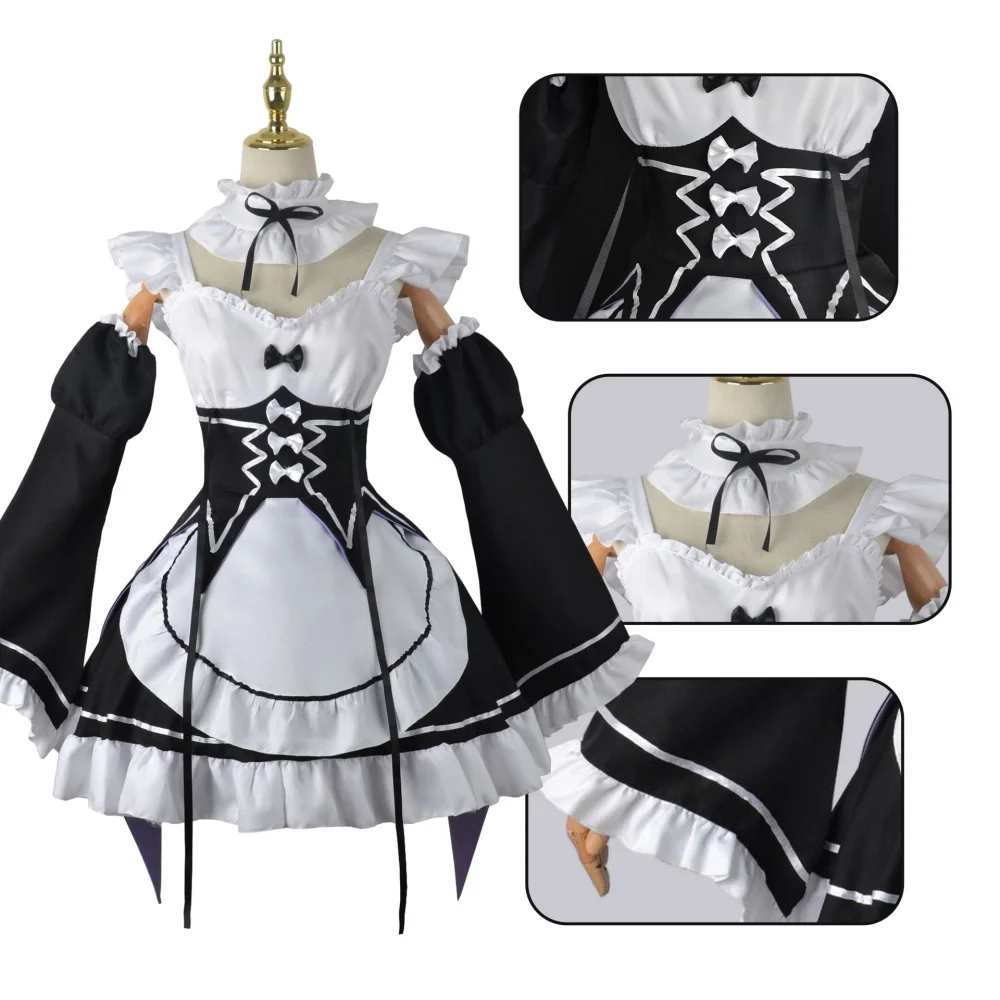 Anime Ram Rem Maid Cosplay Re  - Anime Cosplay Live review and price